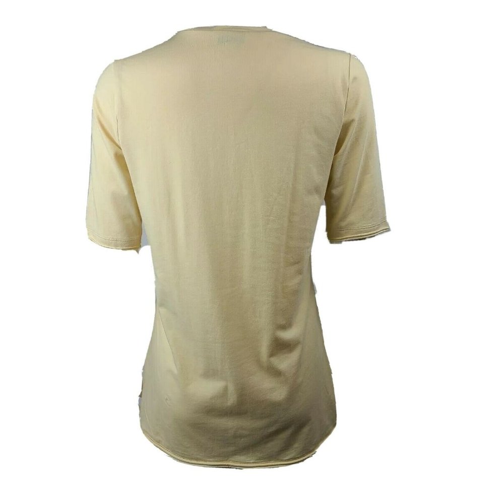 Cabi Top Womens Size M Medium Solid All Yellow Floral Neckline Style #316 - Picture 4 of 8